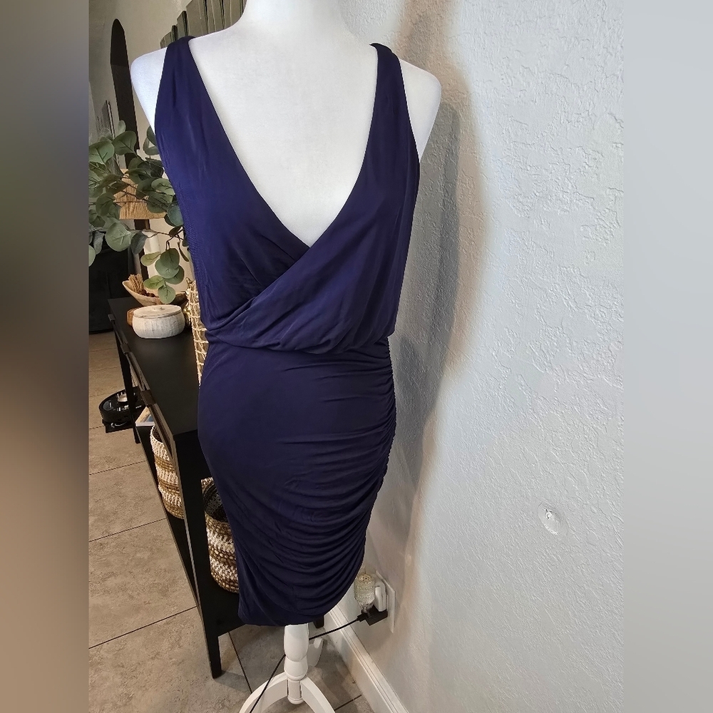 Halston Heritage Women’s Jersey Wrap Dress With Side Ruched Draped Skirt XS